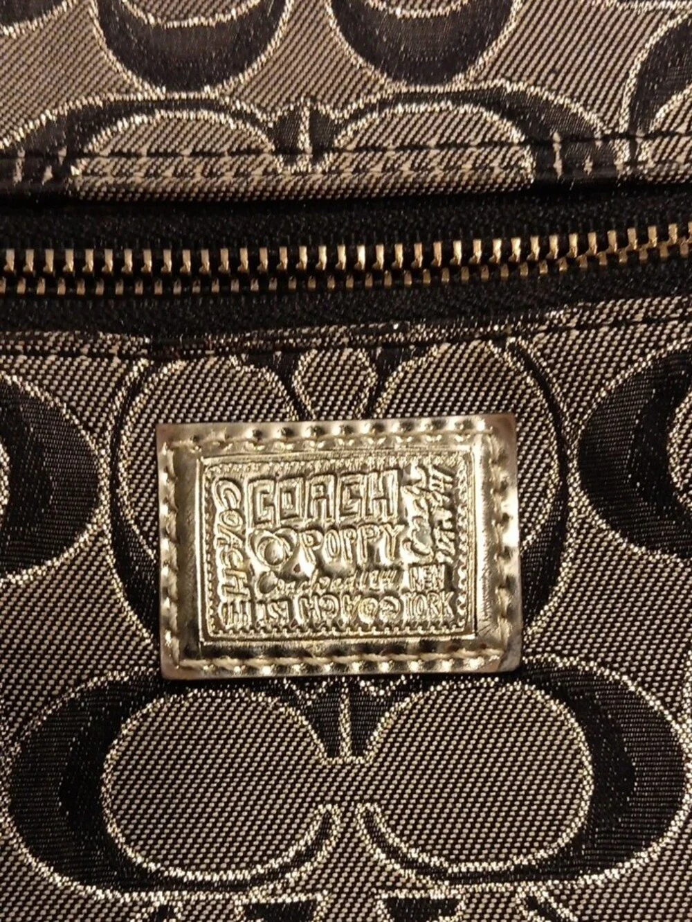Coach Poppy Signature C Convertible Crossbody Bag Hobo Black/Gray 18135